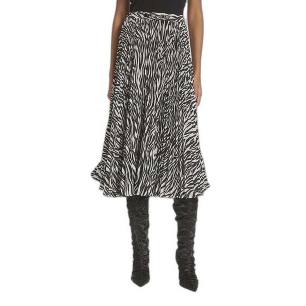 Derek Lam 10 Crosby Georgina Zebra Midi Skirt sz 12